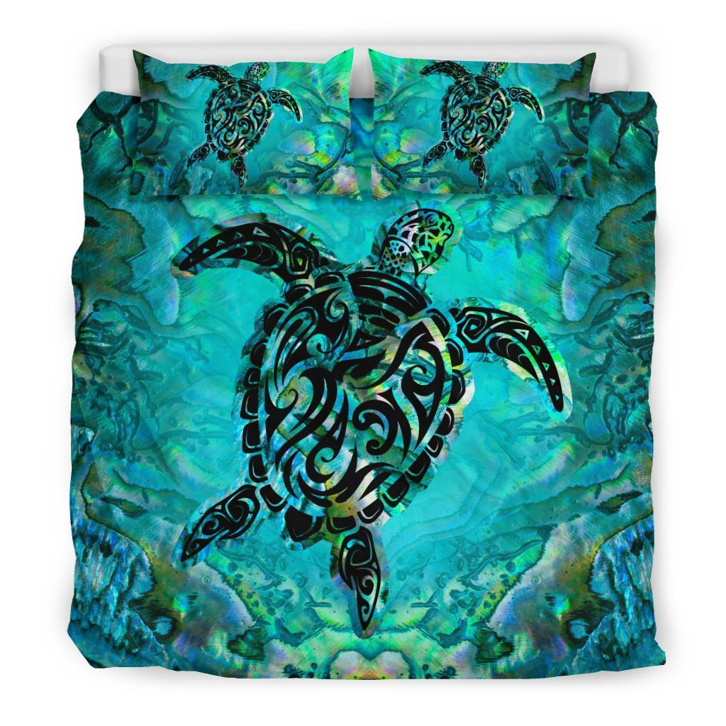 Hawaii Duvet Cover Set Turtle With Paua Shell