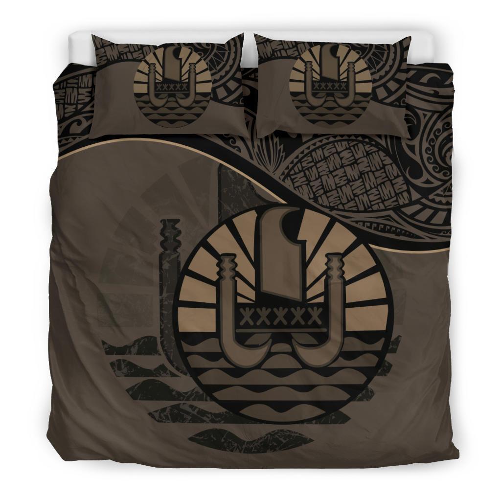 Tahiti Duvet Cover Set Tahiti Flag Brown