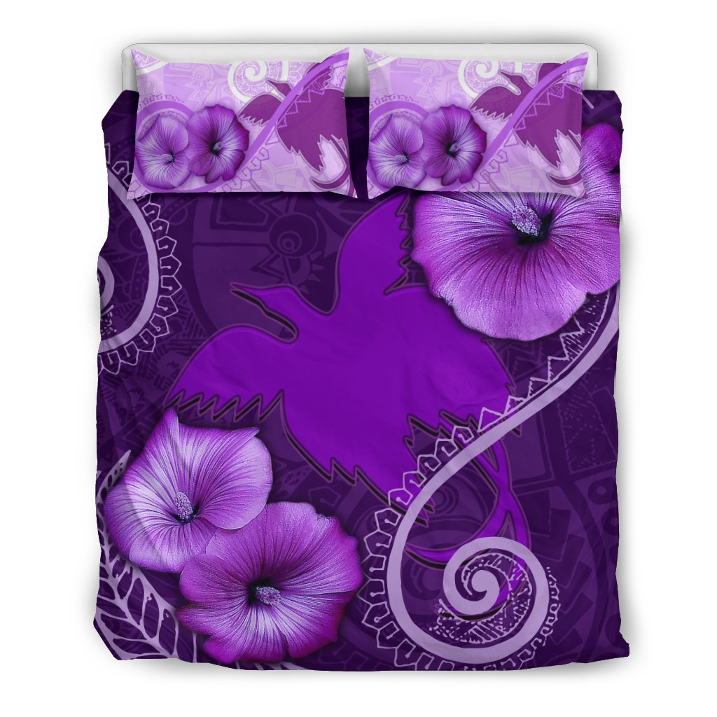 Papua New Guinea Hibiscus Purple Duvet Cover Set