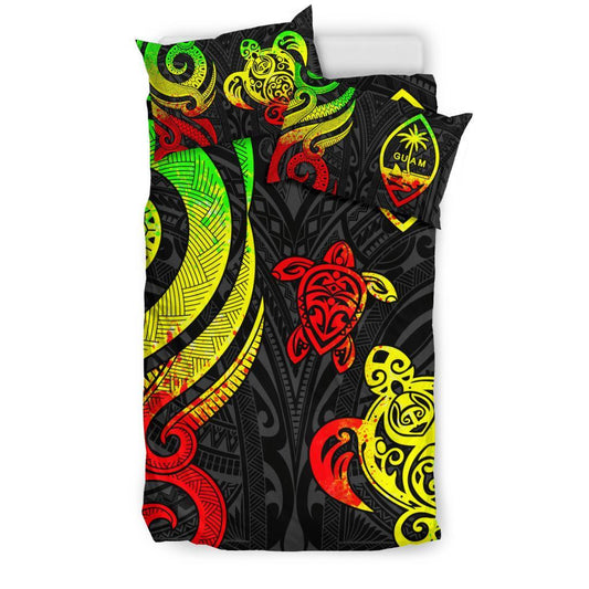 Guam Polynesian Bedding Set Reggae Tentacle Turtle