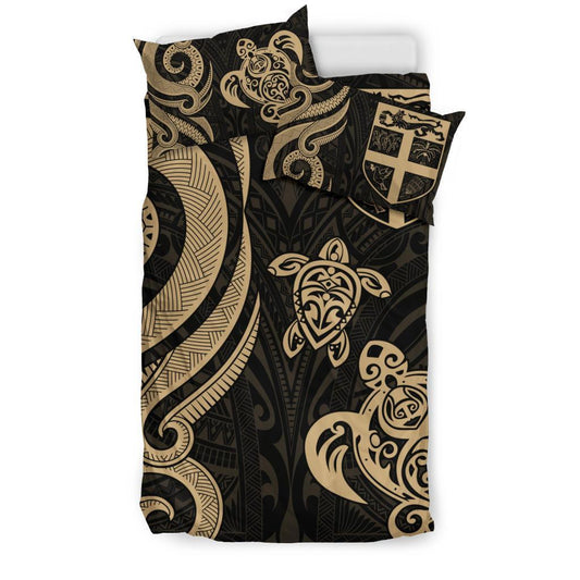 Fiji Polynesian Bedding Set Gold Tentacle Turtle