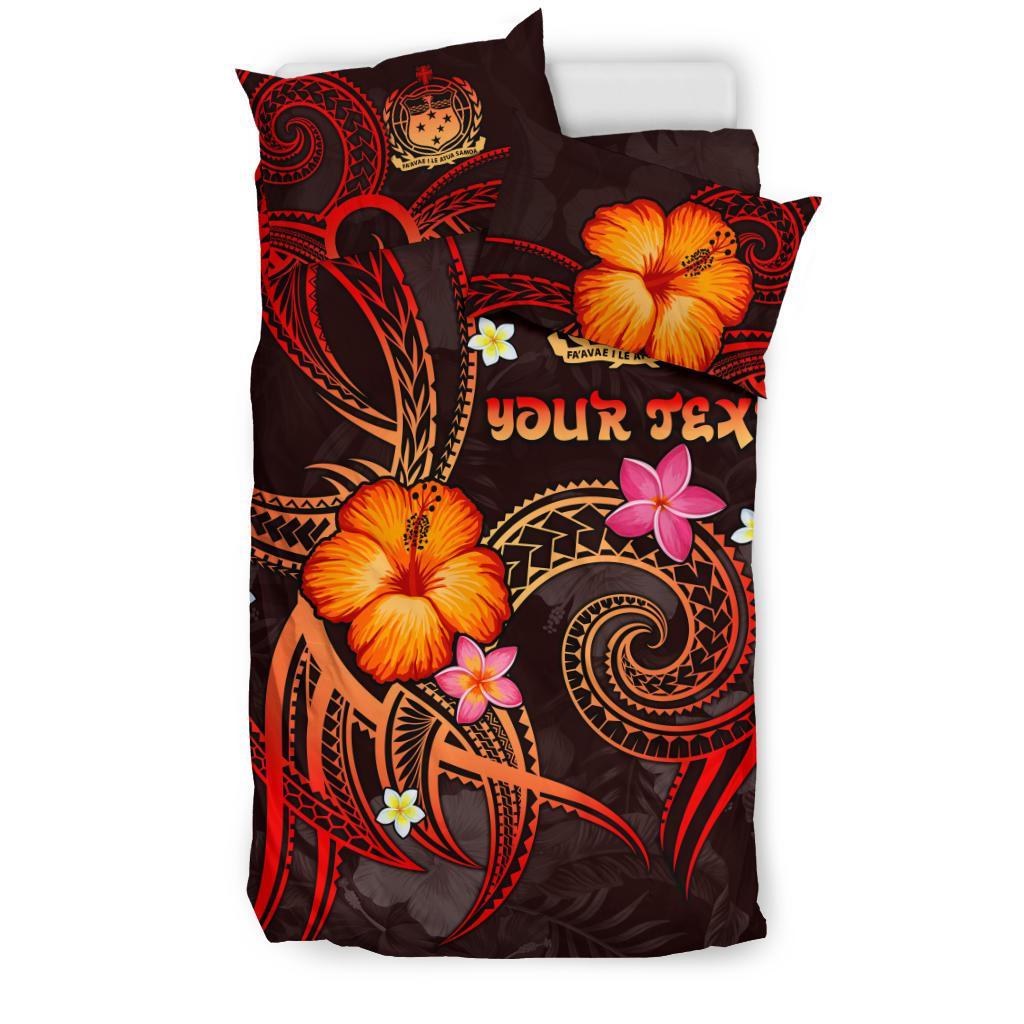 Polynesian Hawaii Personalised Bedding Set Legend of Samoa (Red)