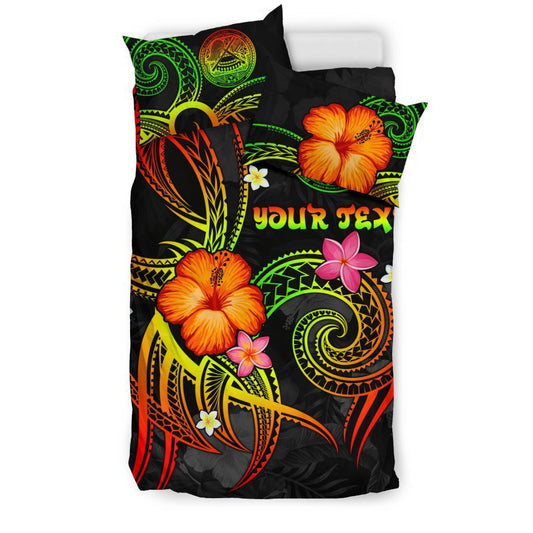 American Samoa Polynesian Personalised Bedding Set Legend of American Samoa (Reggae)