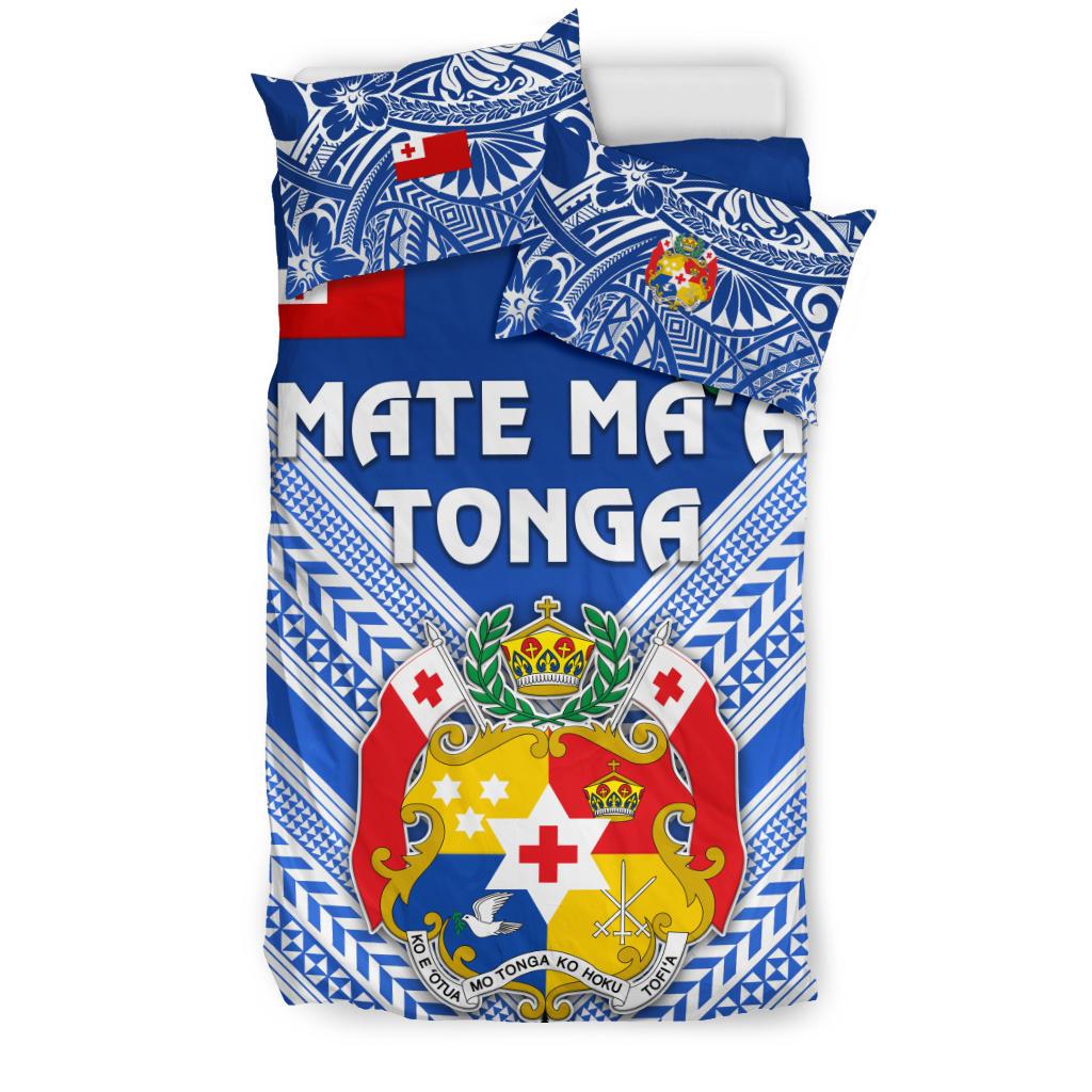 Mate Ma'a Tonga Rugby Bedding Set Polynesian Creative Style Blue