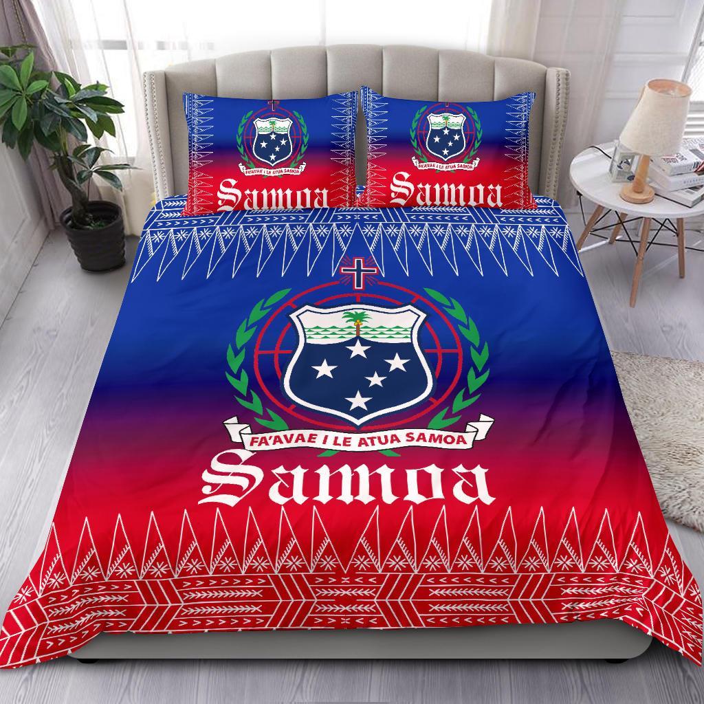 Polynesian Bedding Set Samoa Coat Of Arms Duvet Cover Set