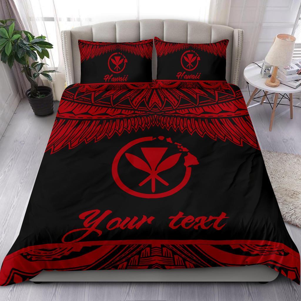 Hawaii Polynesian Custom Personalised Bedding set Hawaii Pride Red Version