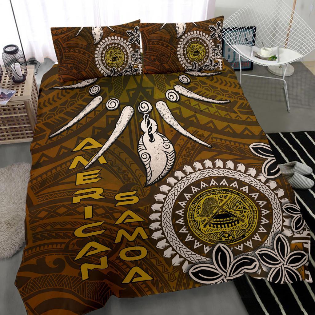 American Samoa Bedding Set Polynesian Boar Tusk
