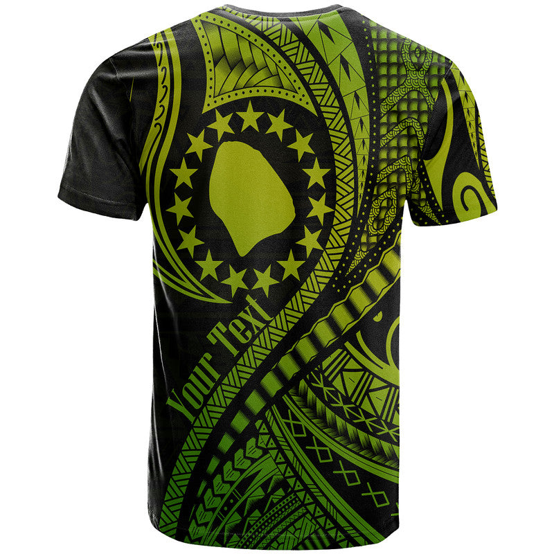 Atiu Cook Islands T Shirt Green Polynesian Wave Style