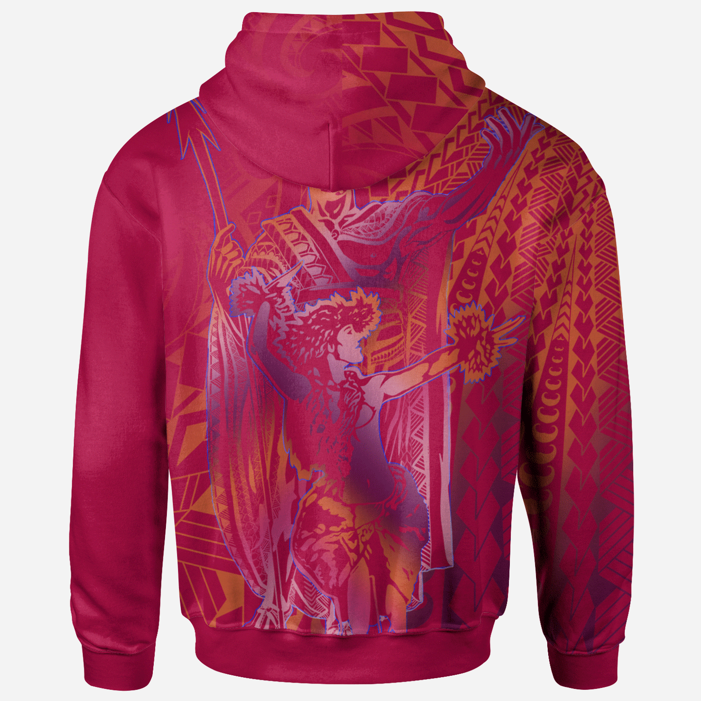 Hawaii Hoodie King Of Hawaii With Hawaiian Girls Pink Version