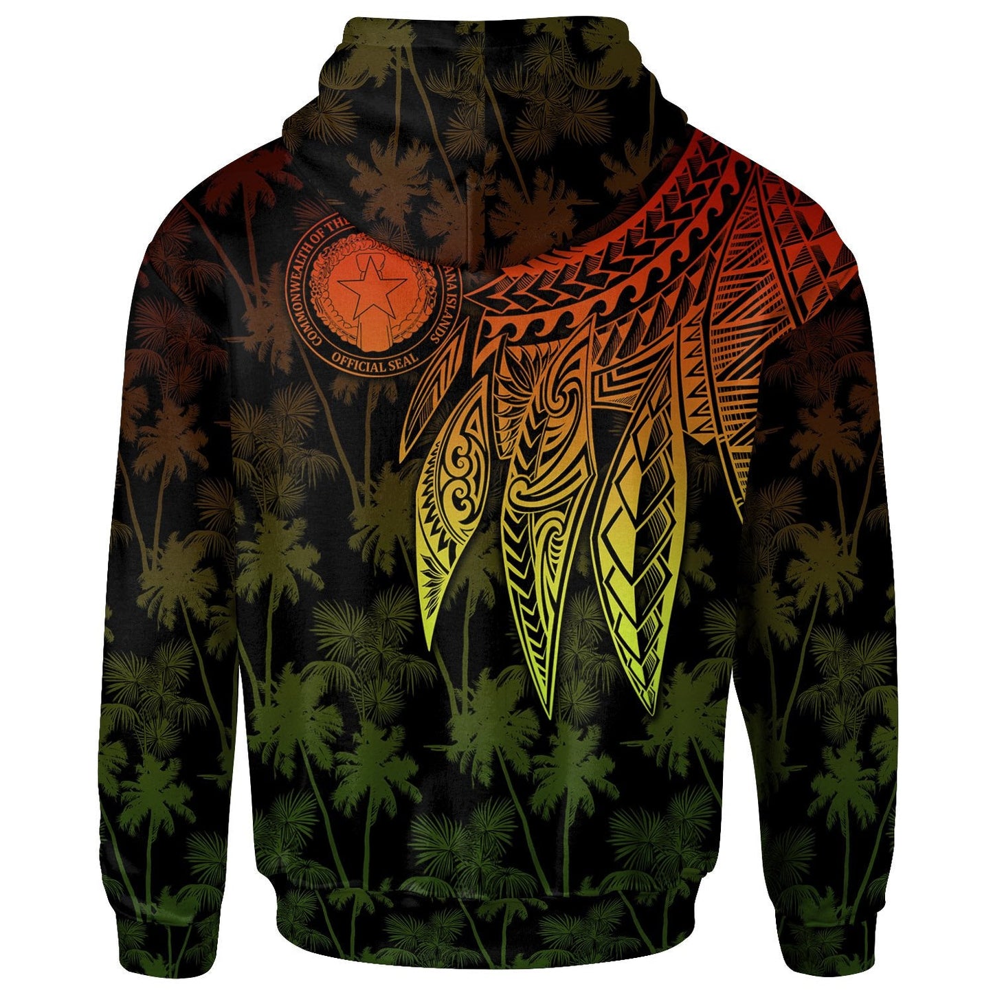 Northern Mariana Islands Polynesian Personalised Hoodie Polynesian Wings Reggae