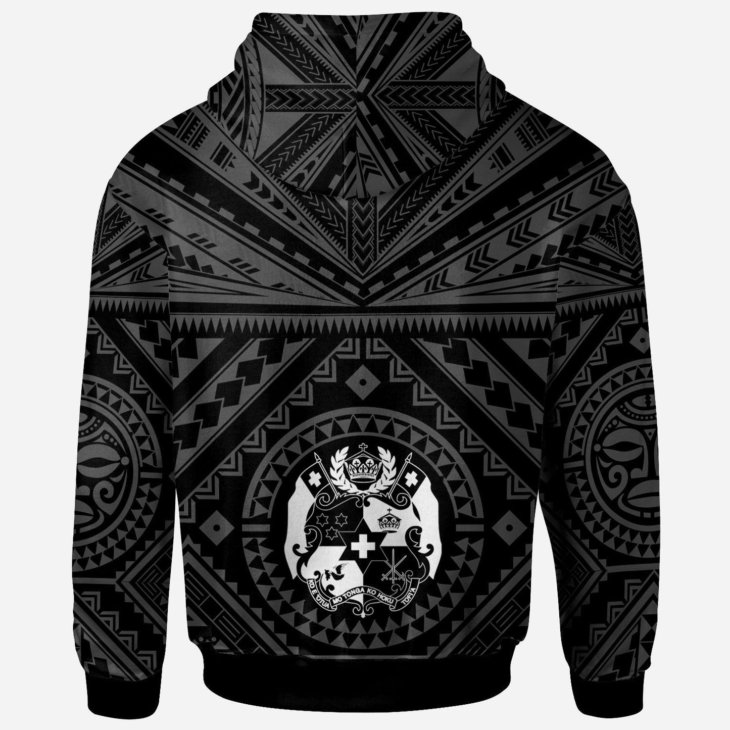 Tonga Hoodie Tonga Seal With Polynesian Tattoo Style (Black)