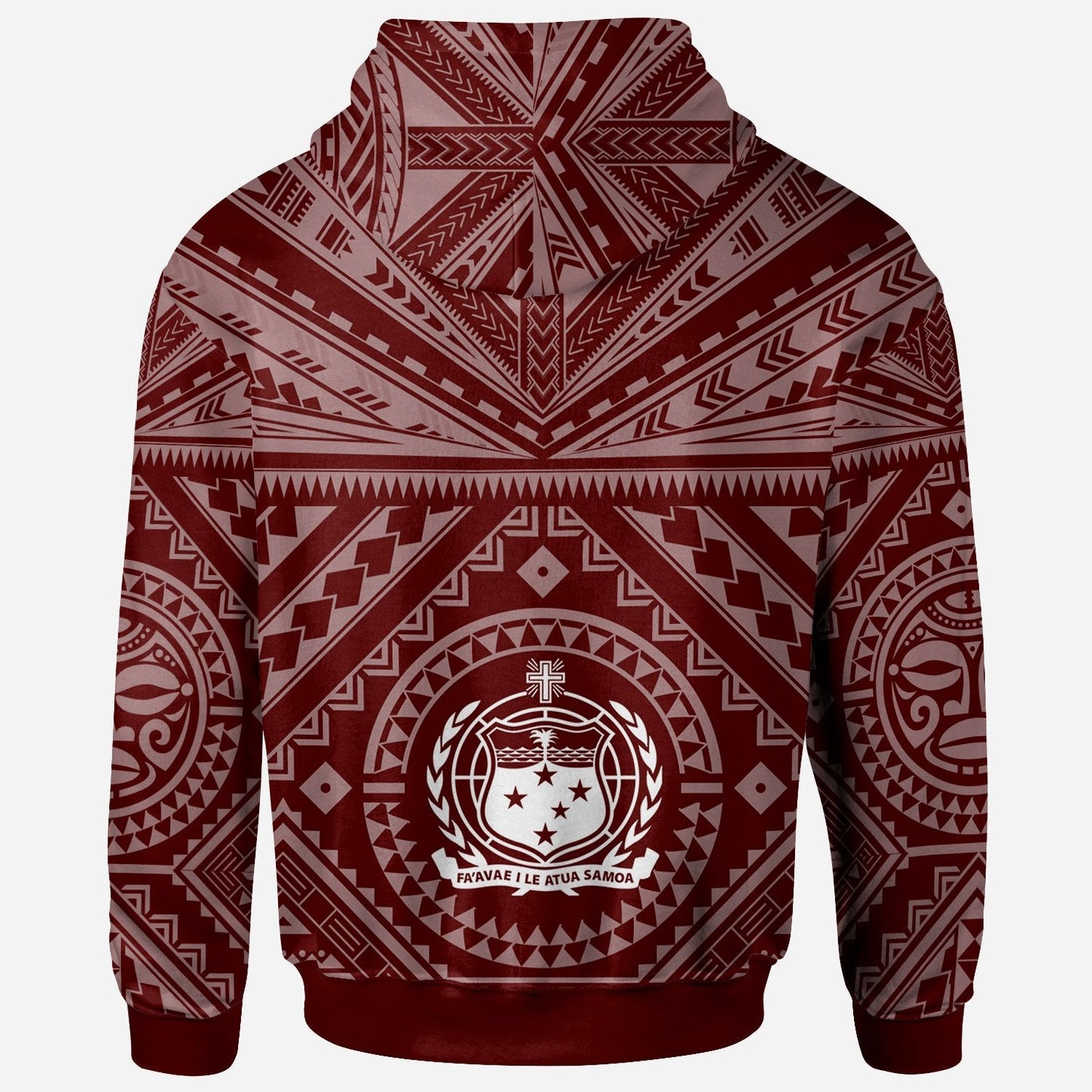 Samoa Hoodie Samoa Seal In Polynesian Tattoo Style (Red)