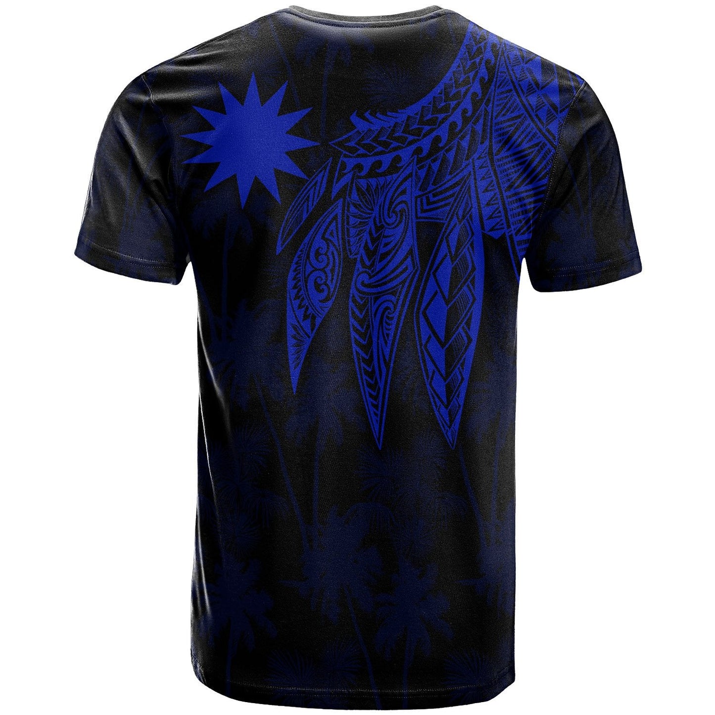 Nauru Personalised T Shirt Polynesian Wings Blue