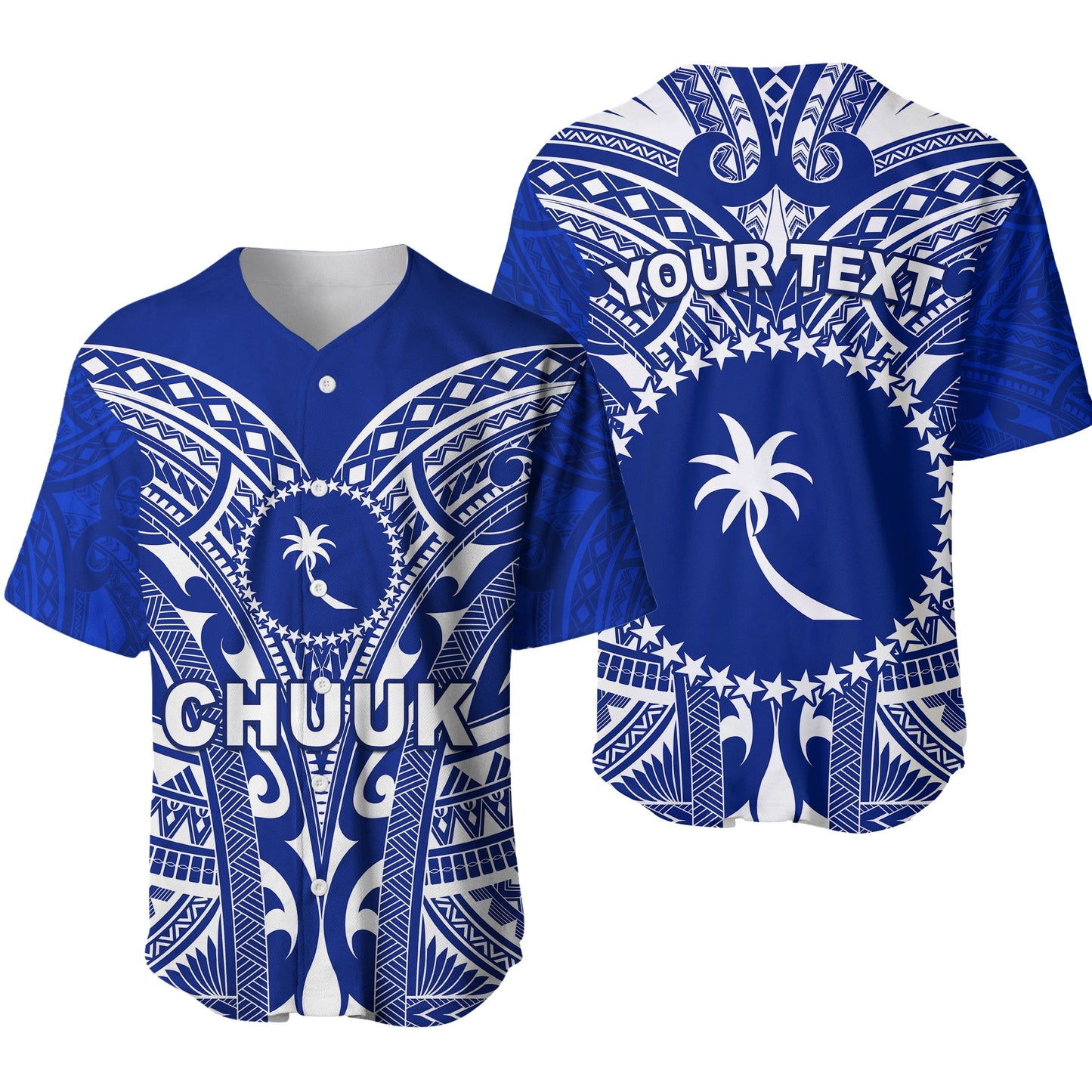 (Custom Personalised) Chuuk Baseball Jersey Micronesia Simple Pattern