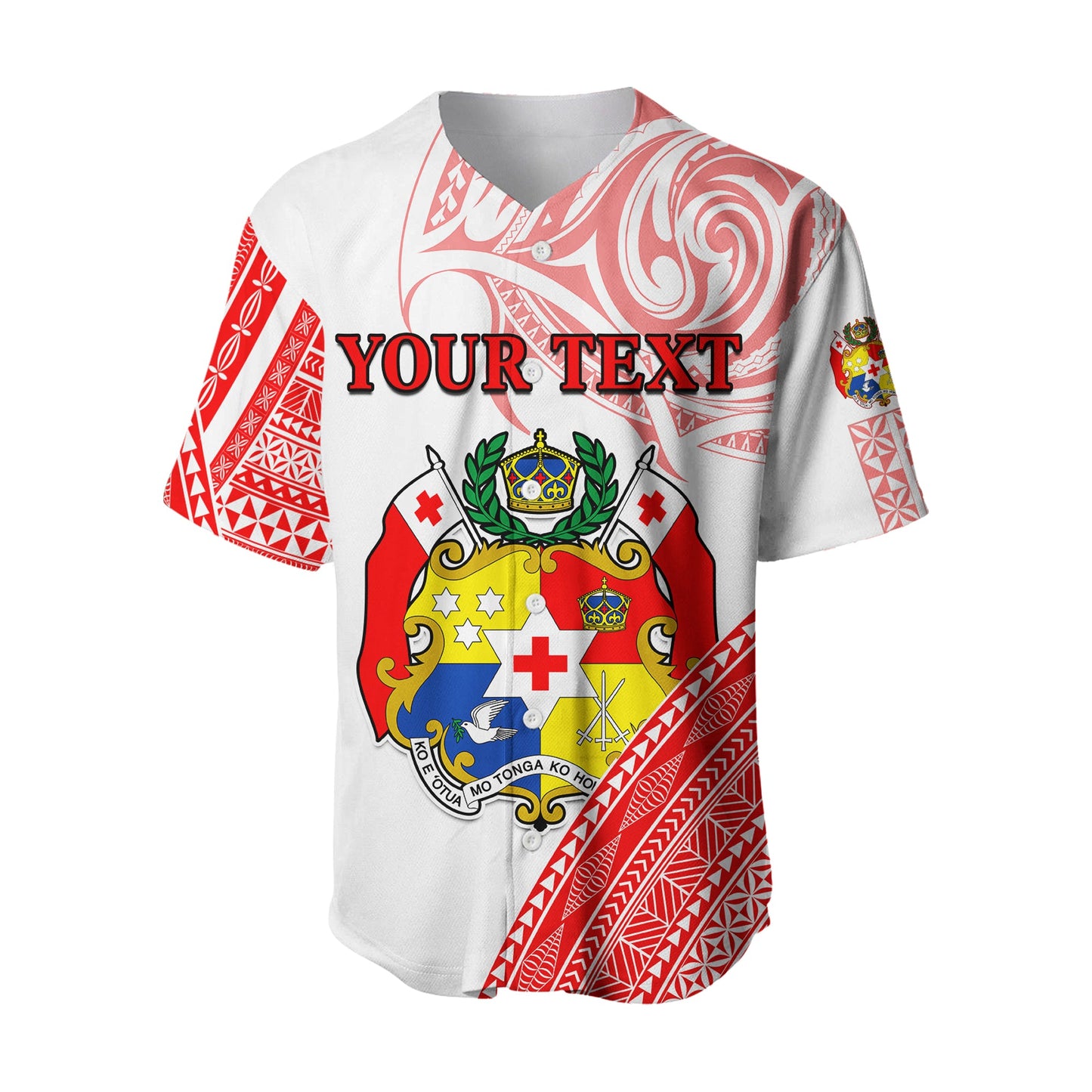 (Custom Personalised) Tonga Baseball Jersey Tongan Pattern Blithesome
