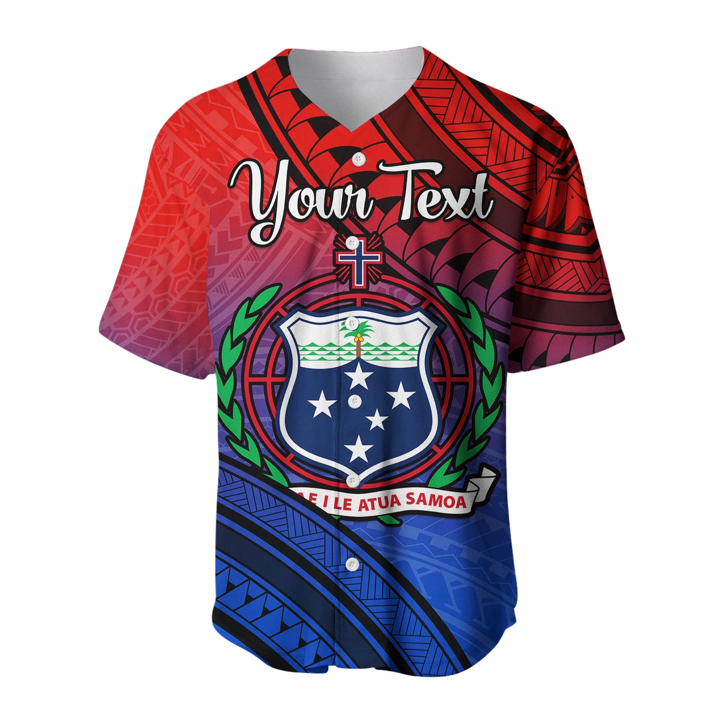 (Custom Personalised) Samoa Baseball Jersey Style Gradient Sporty Original