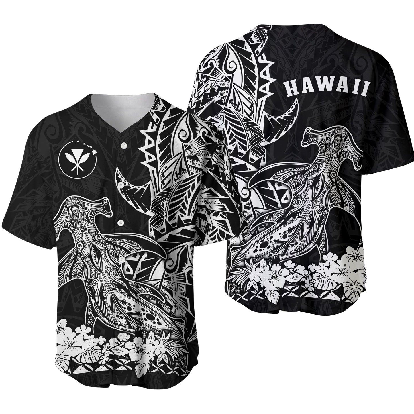 Hawaii Polynesian Baseball Jersey Wild Hammerhead Sharks