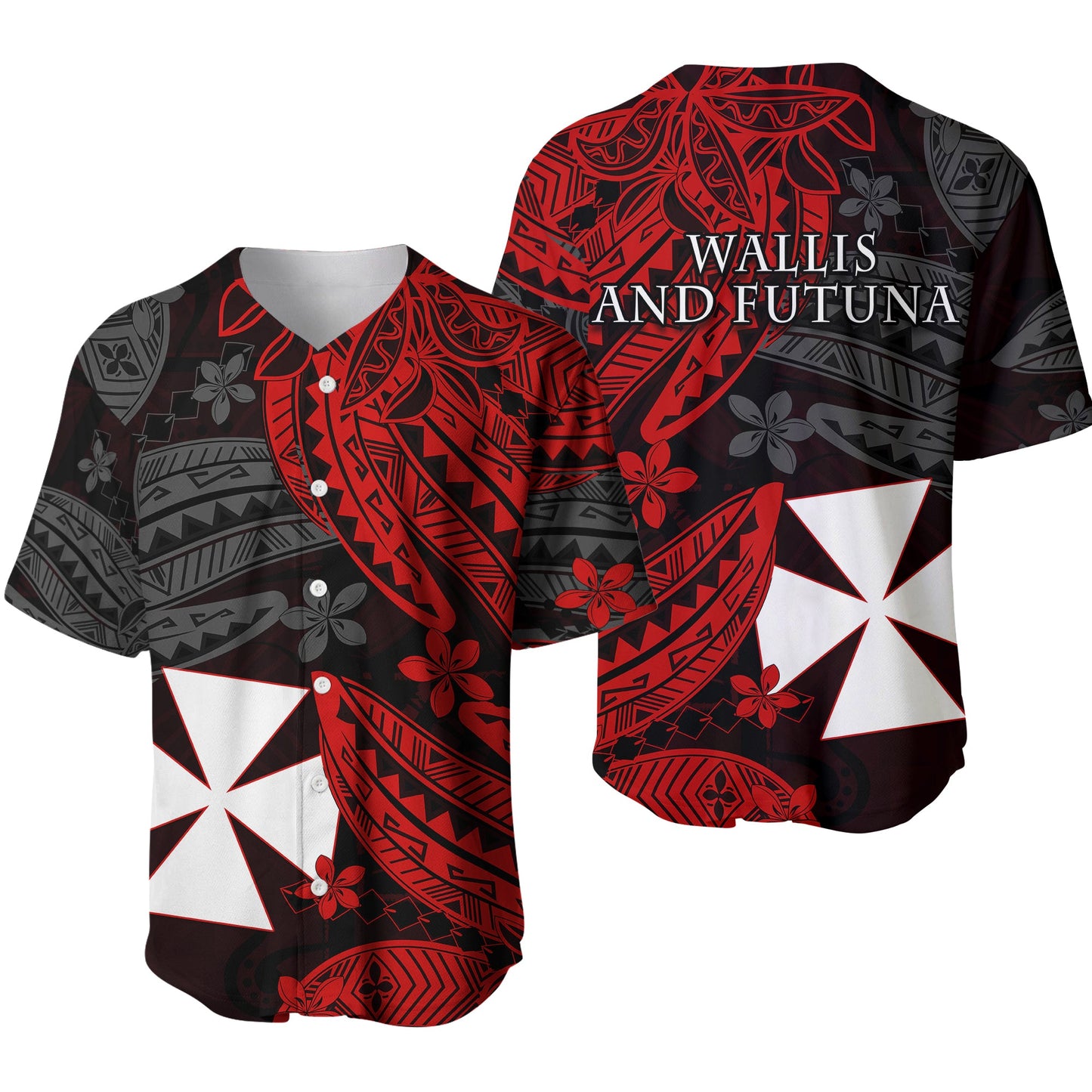 Wallis and Futuna Baseball Jersey Enjoy Polynesian Flowers