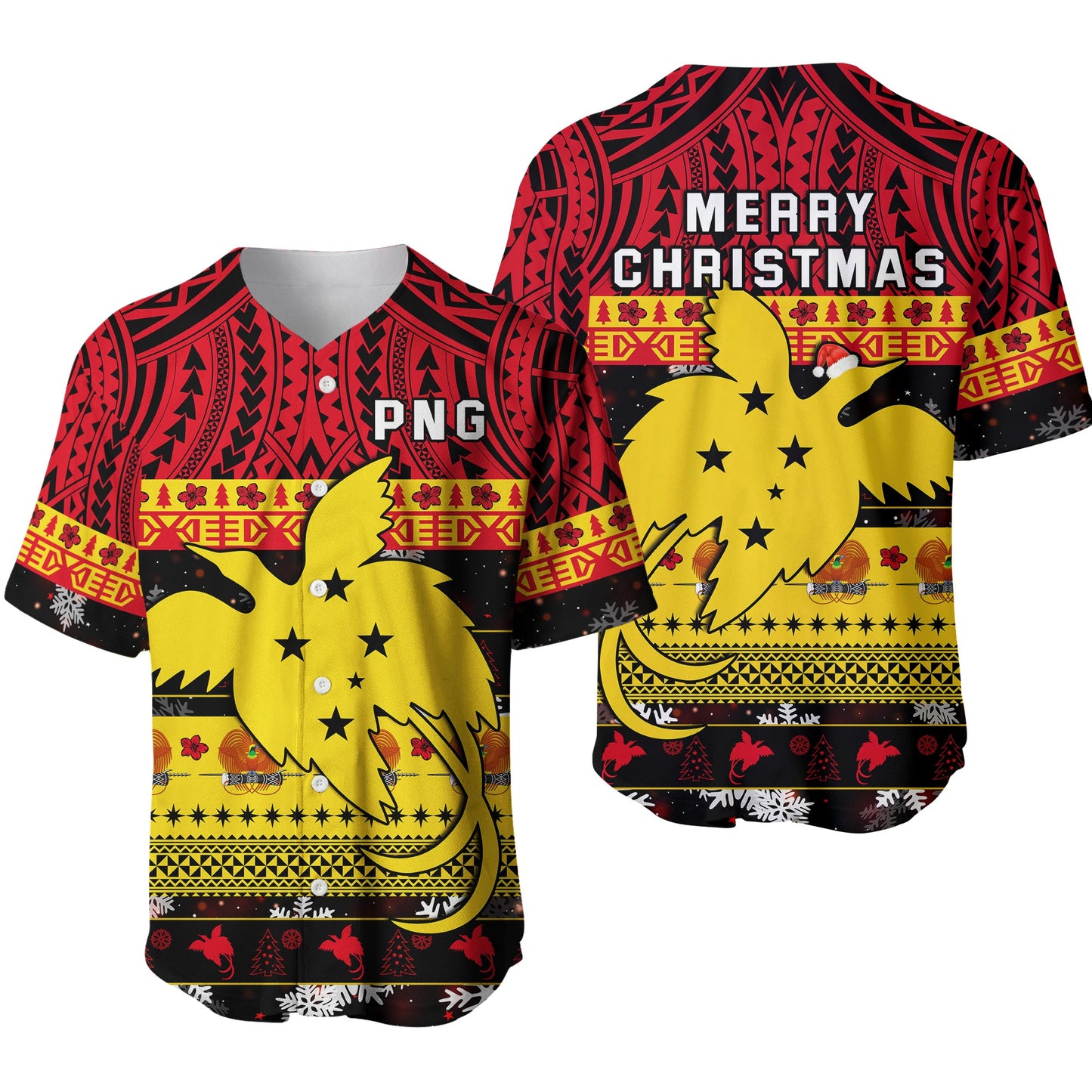 Papua New Guinea Christmas Baseball Jersey Raggiana Loved