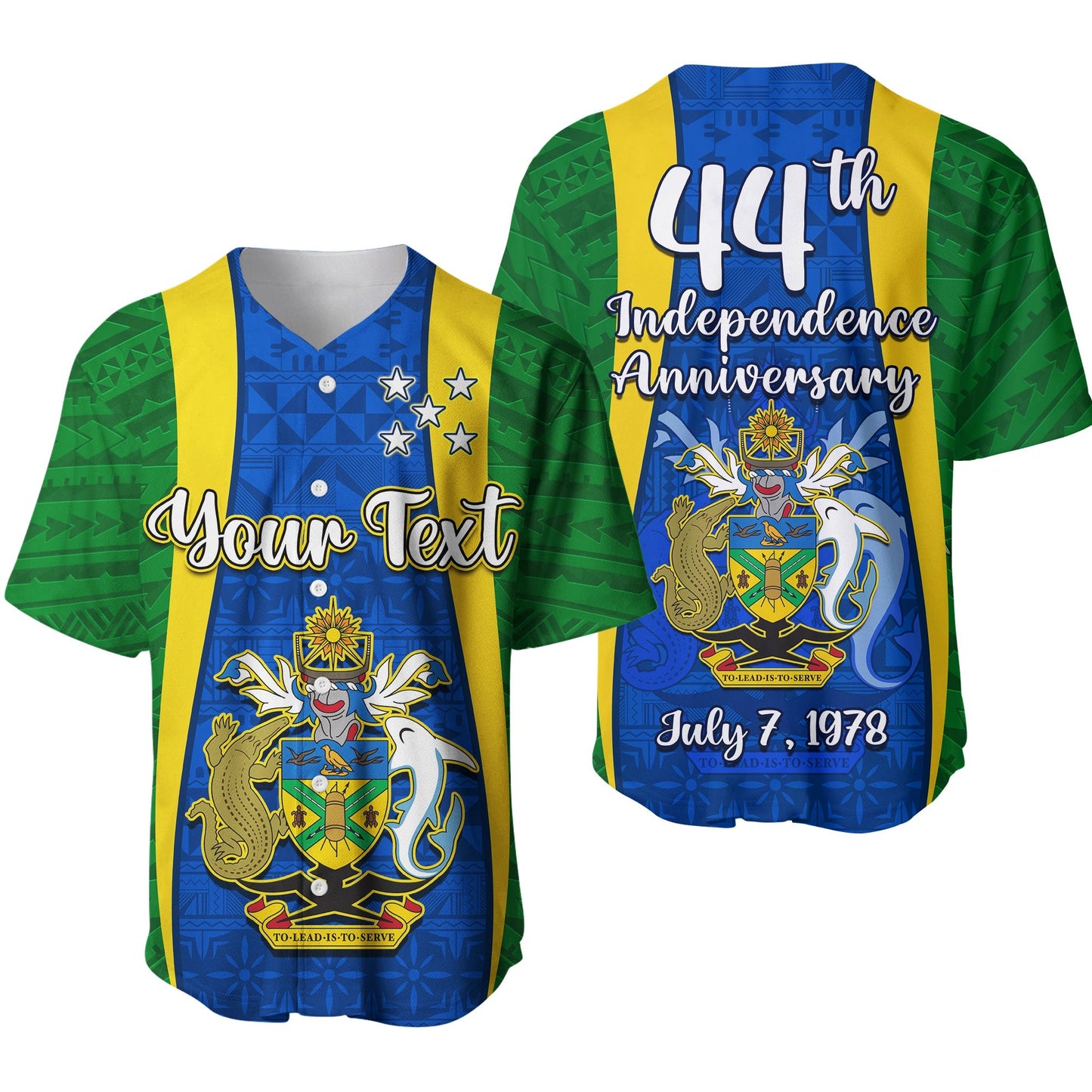 (Custom Personalised) Solomon Islands Day Baseball Jersey 44 Years Independence Anniversary Ver.01