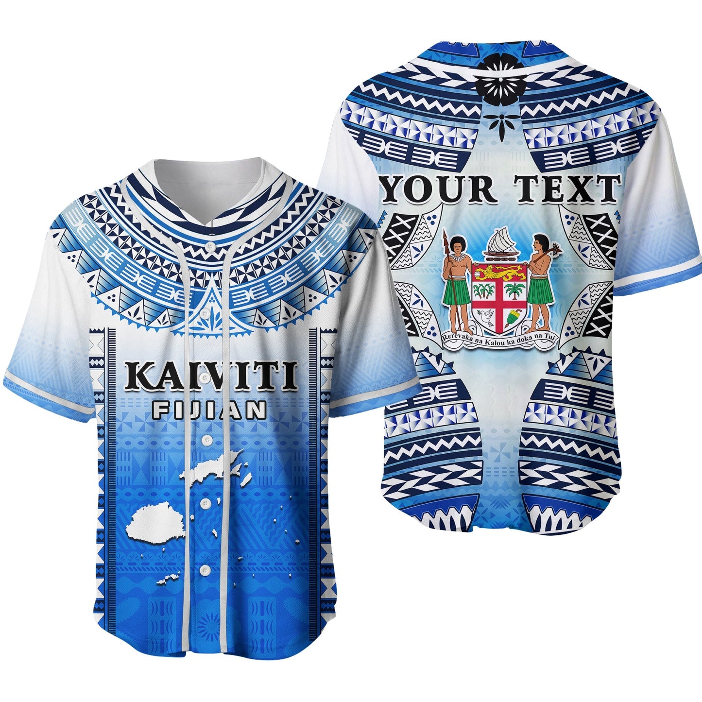 Custom Text And Number Fiji Baseball Jersey Kaiviti Fijian Special Tapa Pattern Ver.02