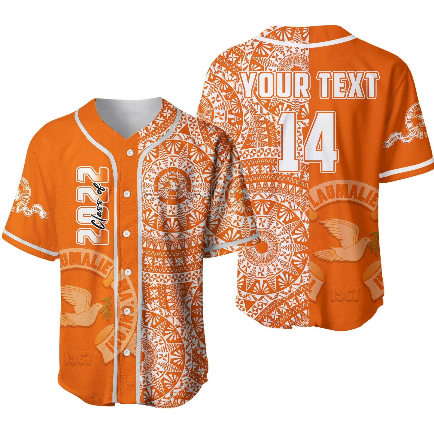 (Custom Text And Number) Tailulu Tonga College Baseball Jersey Class Of Year Tongan Ngatu Pattern Ver.02