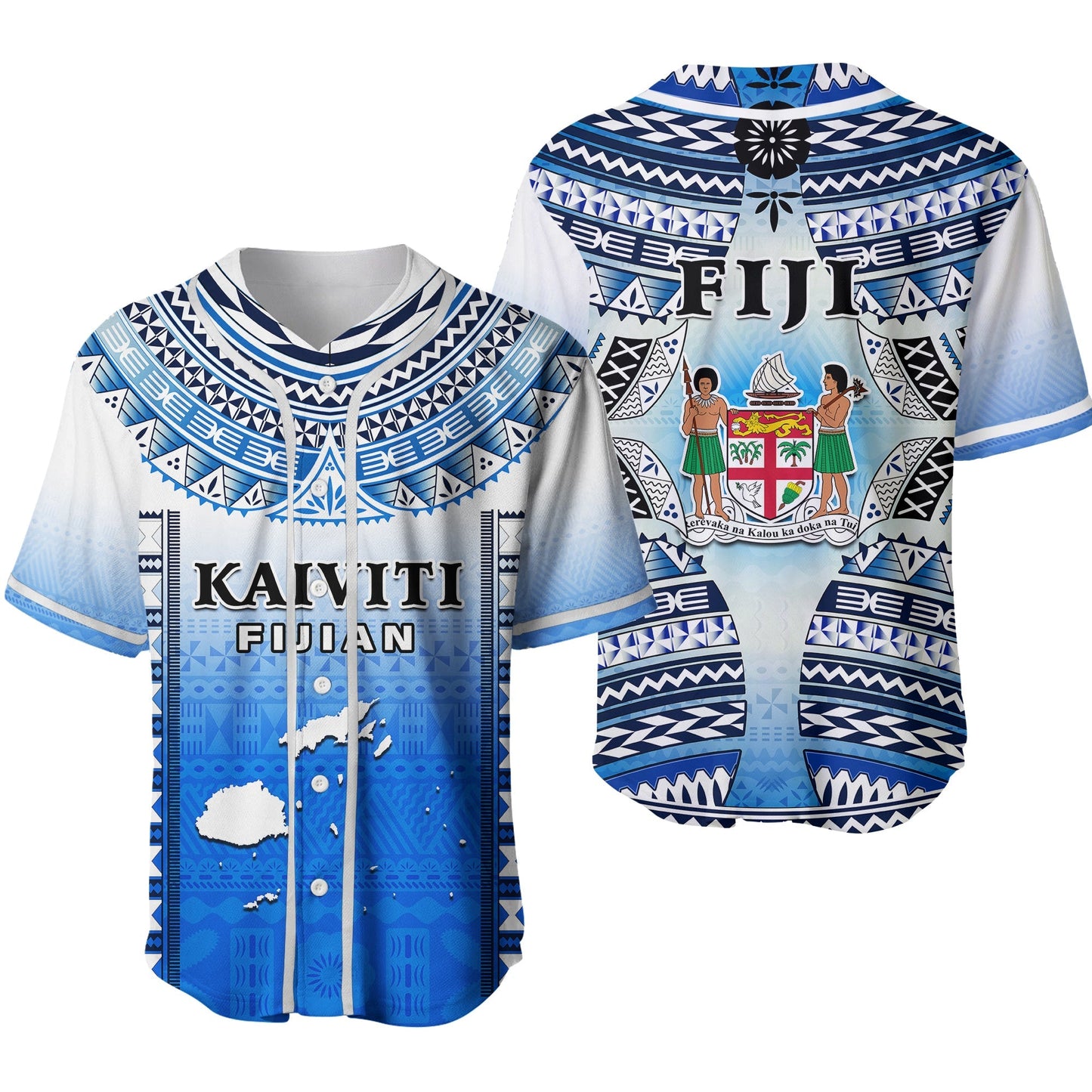 Fiji Baseball Jersey Kaiviti Fijian Special Tapa Pattern Ver.02