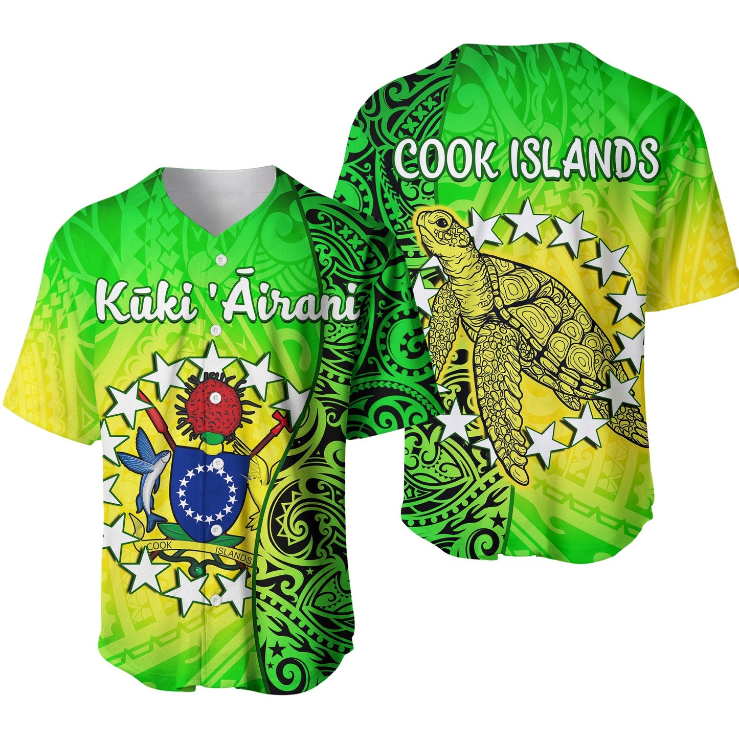 Cook Islands Baseball Jersey Cook Islands Coat Of Arms Turtle Polynesian