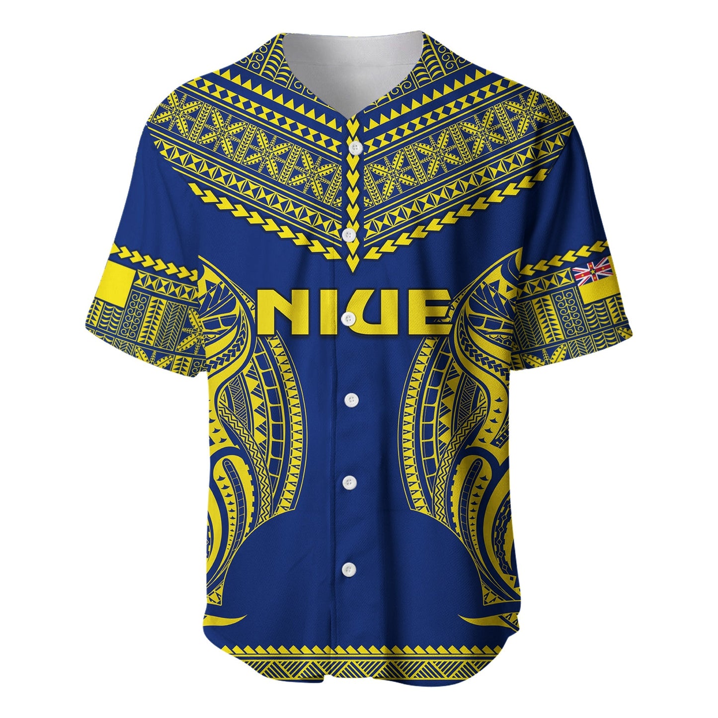 Niue Baseball Jersey Hiapo Mix Polynesian Happy Constitution Day