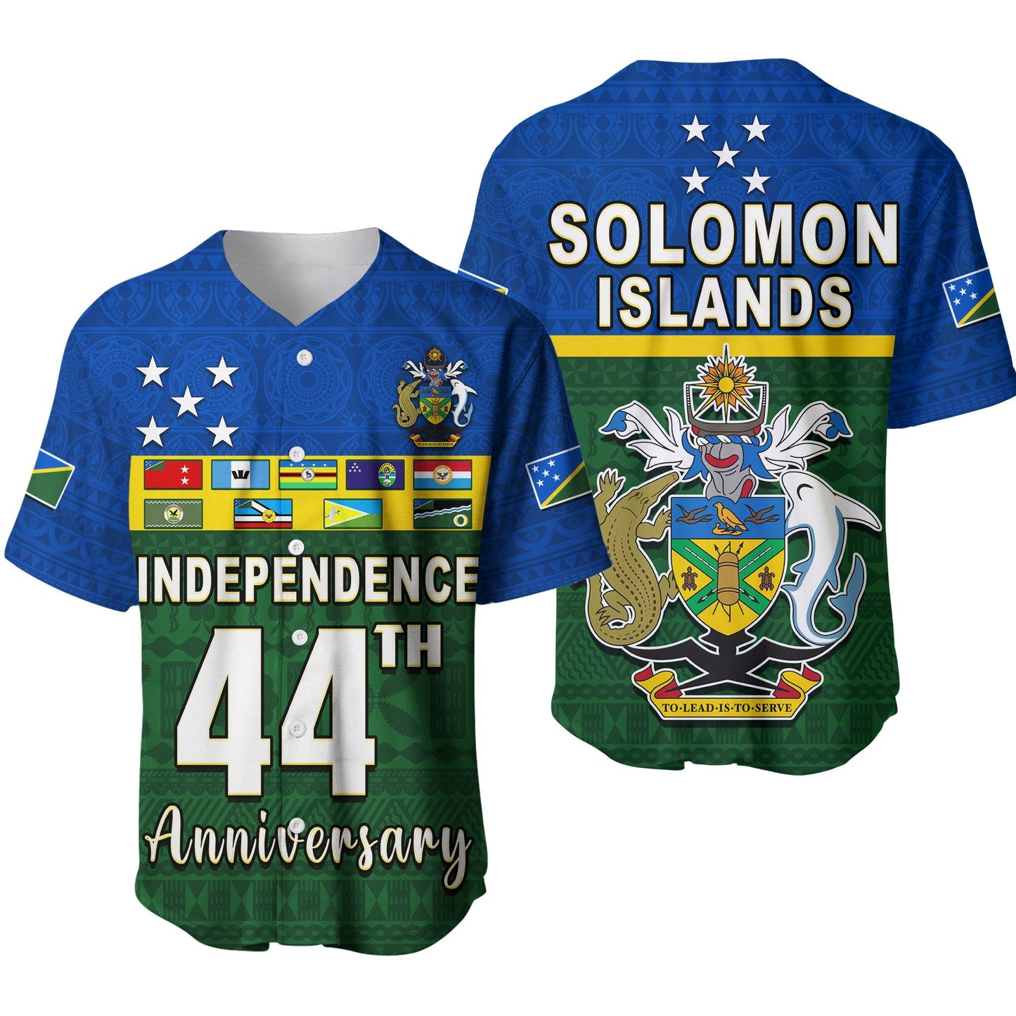 Solomon Islands National Day Baseball Jersey Independence Day Tapa Pattern Ver.01