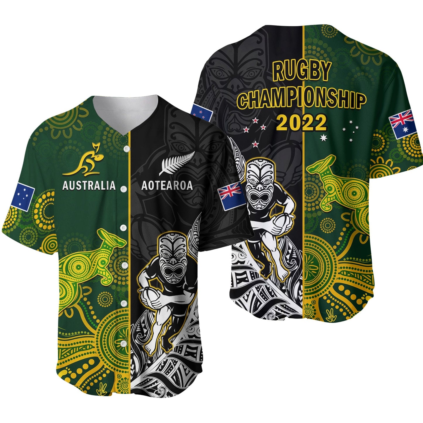 Australia Rugby Mix Aotearoa Rugby Baseball Jersey Wallabies All Black Special Version Ver.01