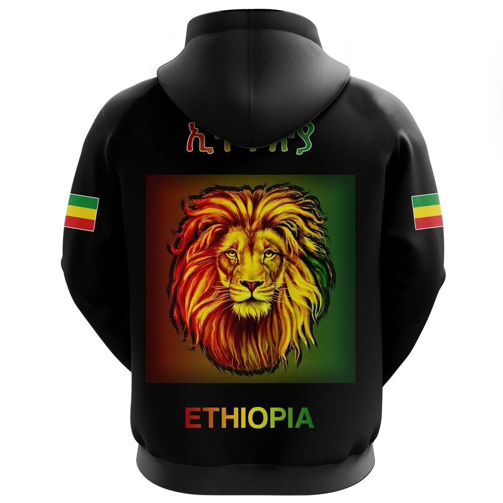Ethiopia Hoodie Reggae And Rastafarian Quotes Black Lt10