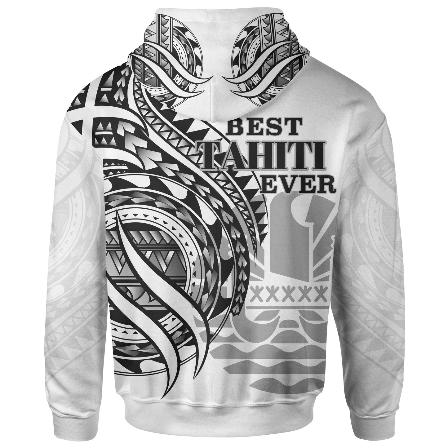 Tahiti Hoodie Black Polynesian Patterns Best Tahiti Ever