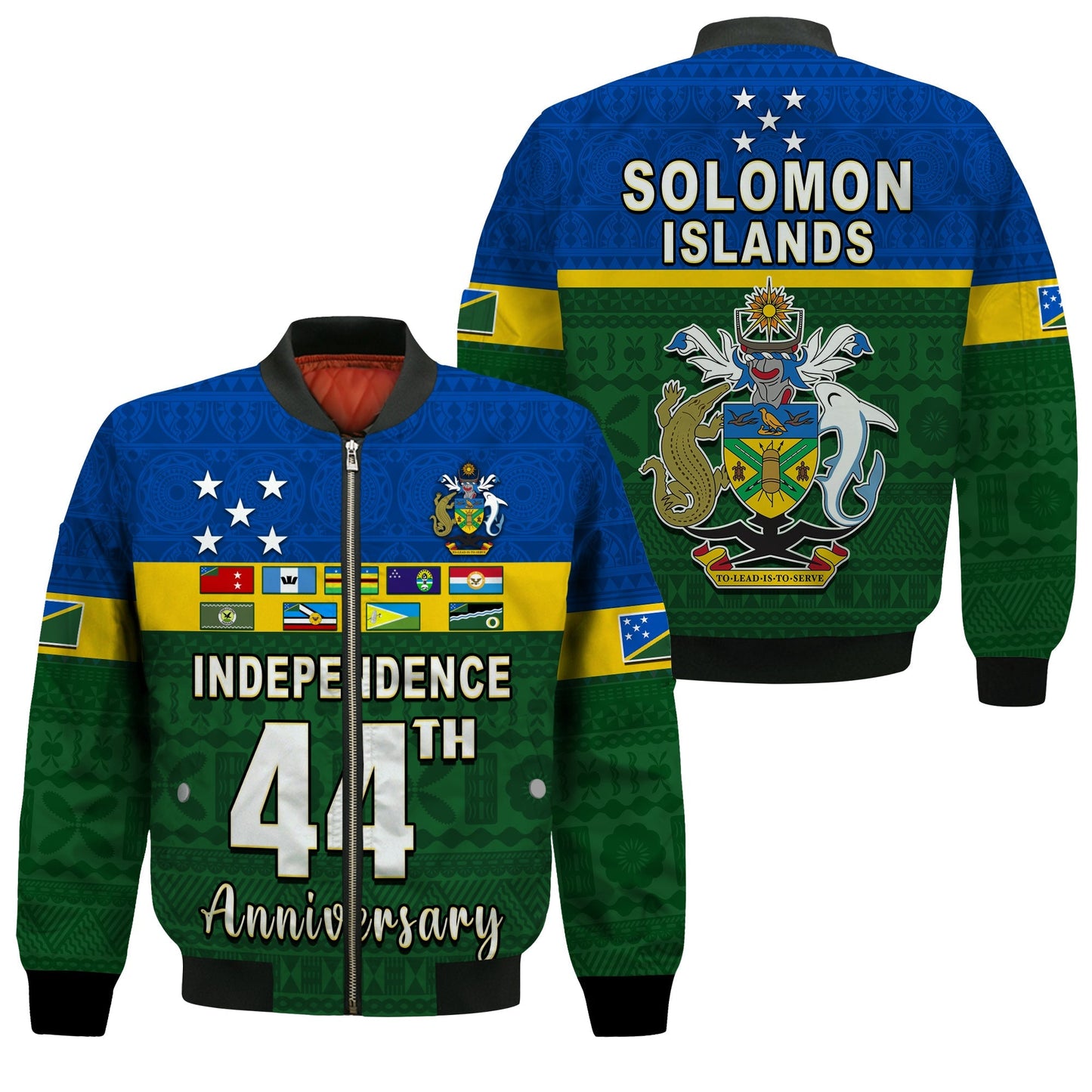 Solomon Islands National Day Bomber Jacket Independence Day Tapa Pattern
