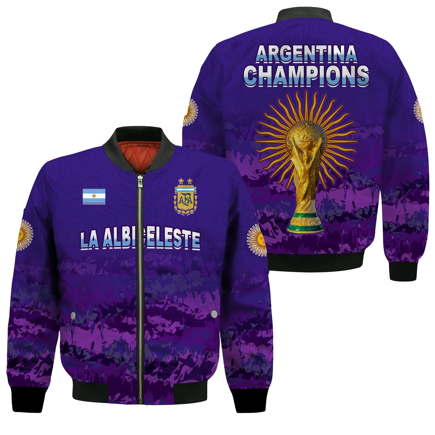Argentina Football Bomber Jacket Go Champions La Albiceleste