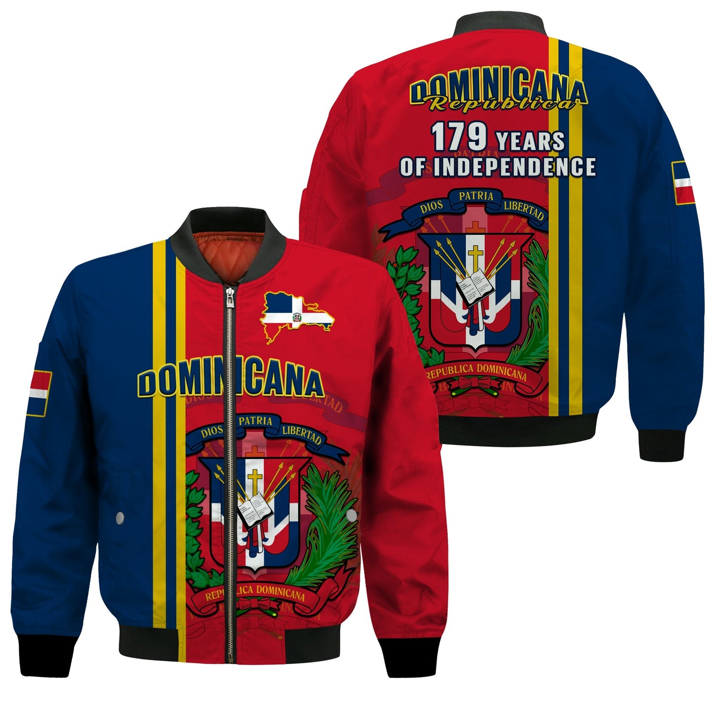Dominican Republic Bomber Jacket Happy 179 Years Of Independence