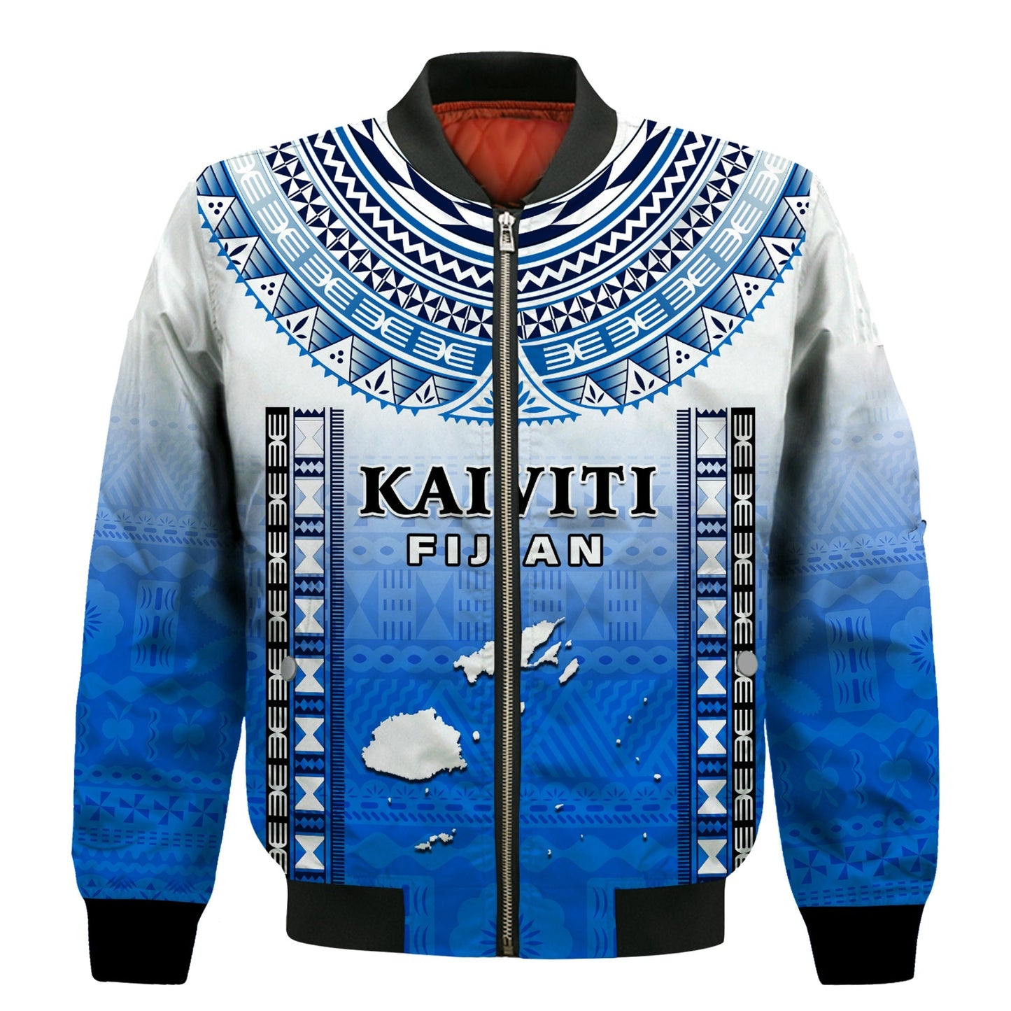 Fiji Bomber Jacket Kaiviti Fijian Special Tapa Pattern