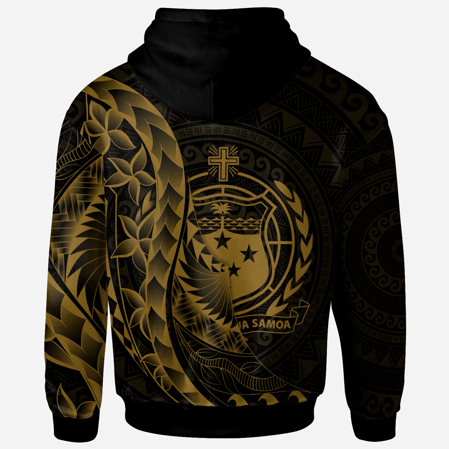 Samoa Hoodie Polynesian Pattern Style Gold Color