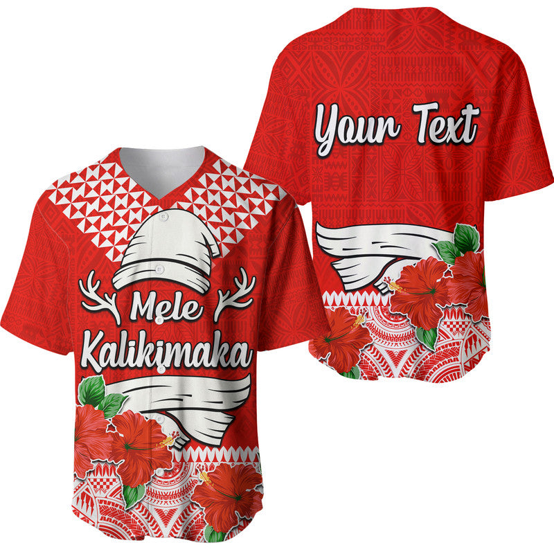 (Custom Personalised) Hawaii Hibiscus Flower Mele Kalikimaka Baseball Jersey