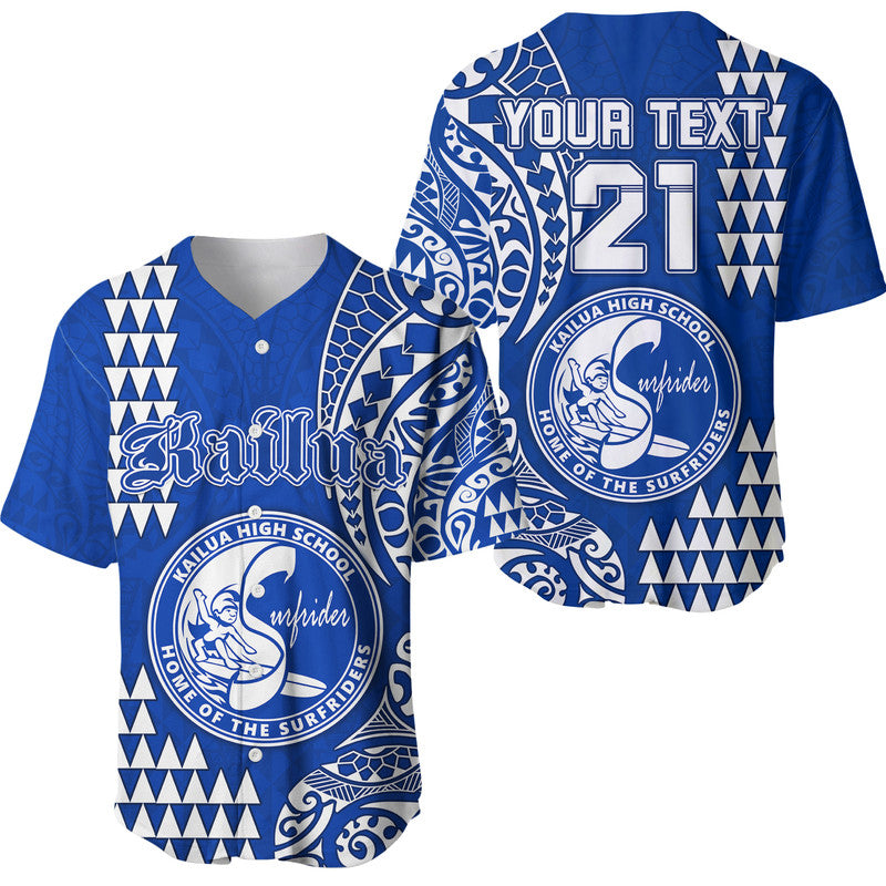 (Custom Personalised) Hawaii Kailua High School Baseball Jersey Tribal Kakau