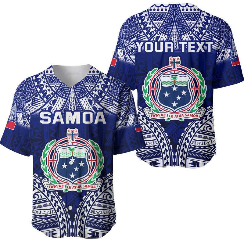 (Custom Personalised) Samoa Coat Of Arms Baseball Jersey Polynesian Pattern