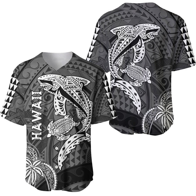 Hawaii Baseball Jersey Shark and Turtle Mix Kakau