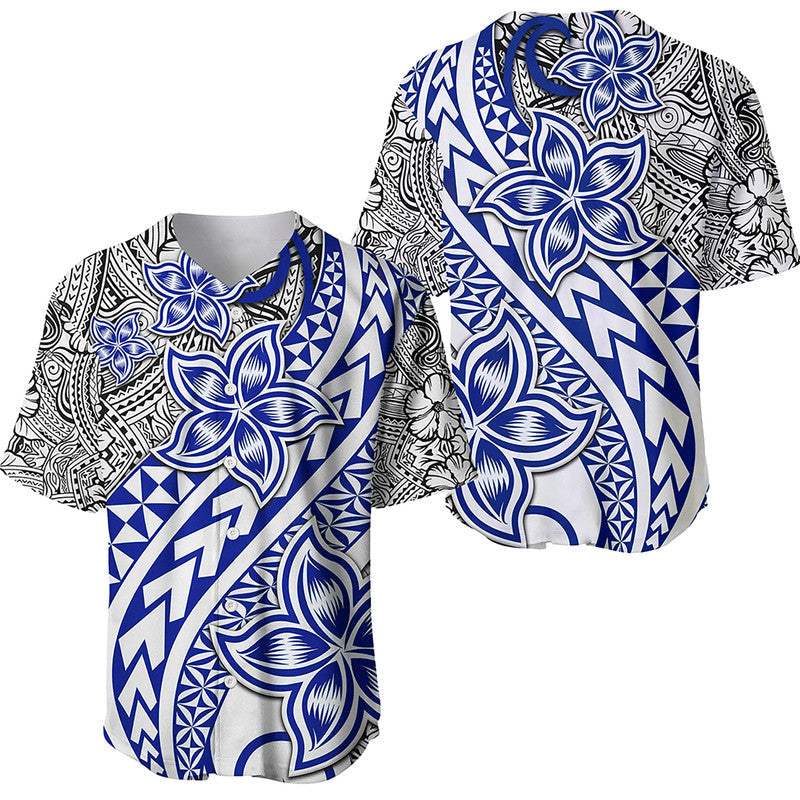 Traditional Polynesian Tribal Tattoo Retro Baseball Jersey Blue