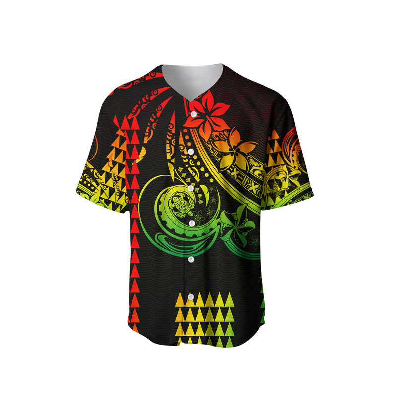 (Custom Personalised) Kakau Hawaiian Polynesian Baseball Jersey Reggae