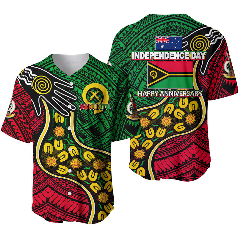 Vanuatu Mix Aboriginal Happy Independence Day Baseball Jersey
