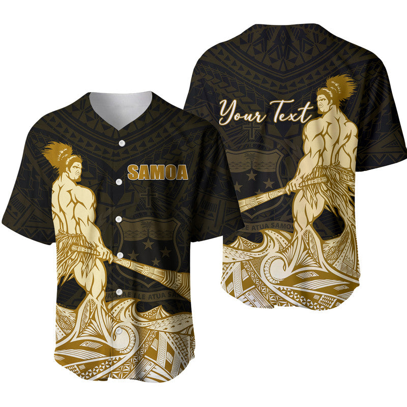 (Custom Personalised) Samoa Warrior Baseball Jersey Polynesian No.3