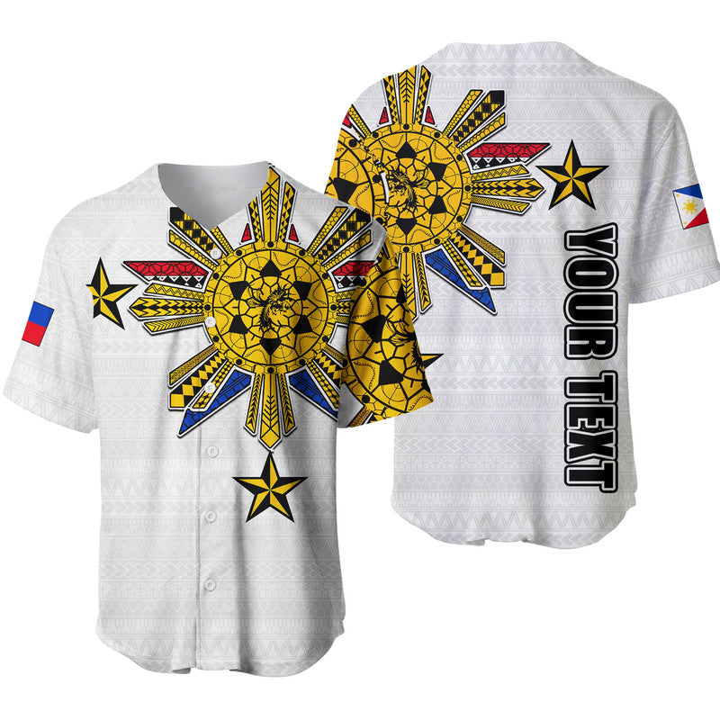 (Custom Personalised) Filipino Baseball Jersey Tribal White Style