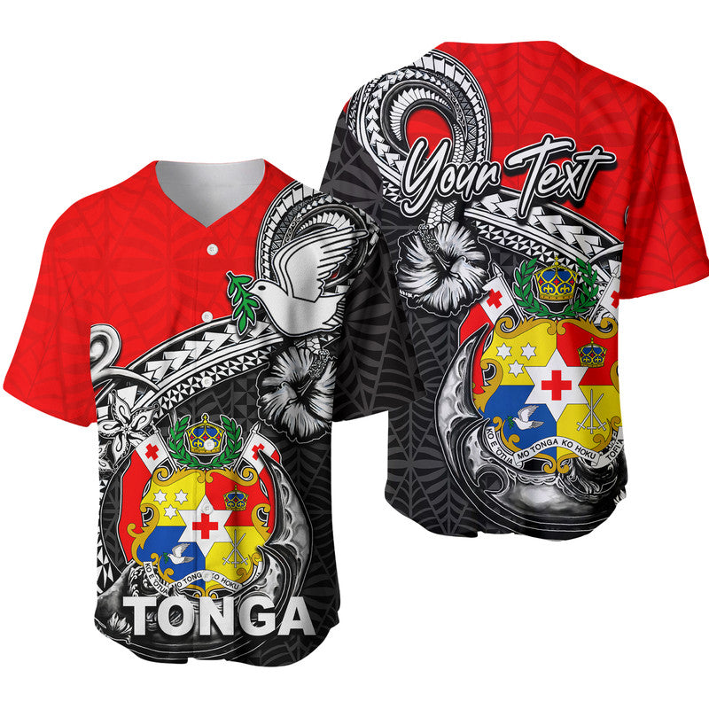 (Custom Personalised) Tonga Hook Tattoo Baseball Jersey Black