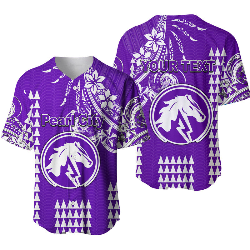 (Custom Personalised) Hawaii High School Pearl City Baseball Jersey Mix Kakau