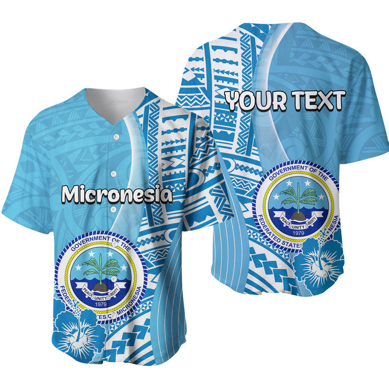 Custom Personalised Micronesia Baseball Jersey Vibe Style